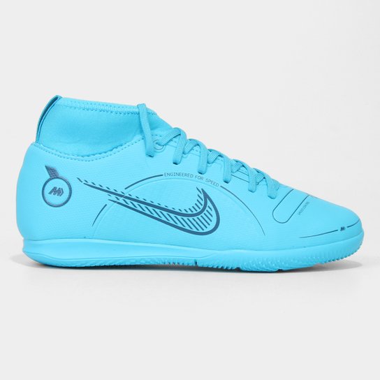 Chuteira Futsal Juvenil Nike Superfly 8 Club - Azul+Laranja Menor preço em Chuteira Futsal Juvenil Nike Superfly 8 Club - Azul+Laranja