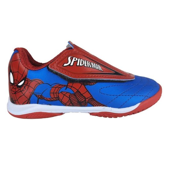 Chuteira Futsal Marvel Spider Man Infantil - Azul+Vermelho Menor preço em Chuteira Futsal Marvel Spider Man Infantil - Azul+Vermelho