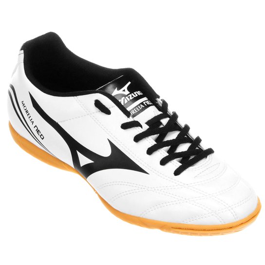 Chuteira Futsal Mizuno Morelia Neo Club IN - Branco+Preto Menor preço em Chuteira Futsal Mizuno Morelia Neo Club IN - Branco+Preto