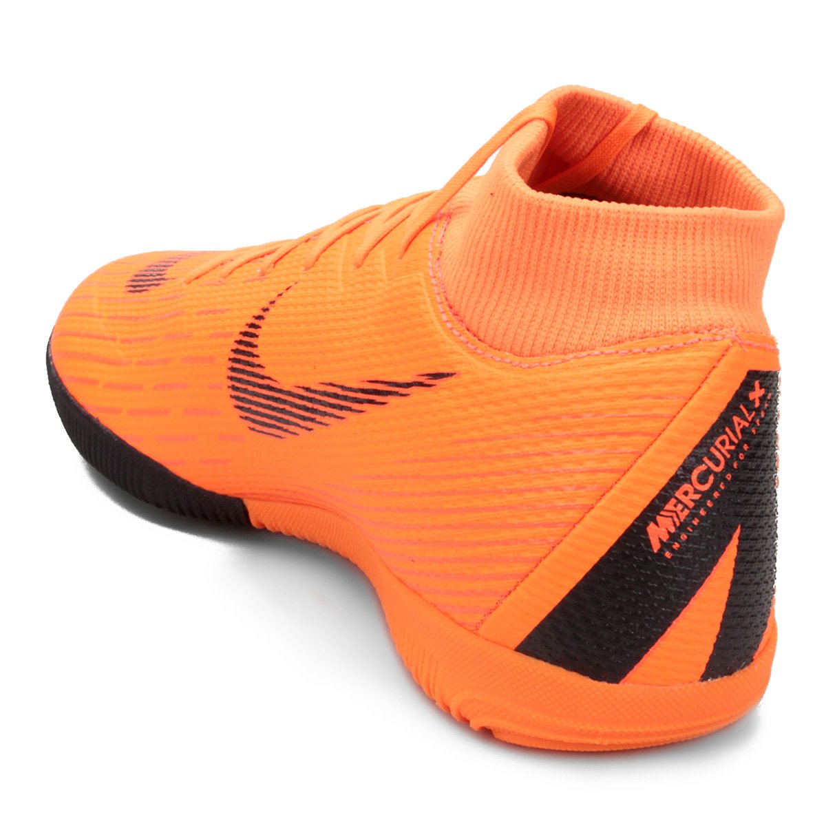 chuteira futsal laranja nike