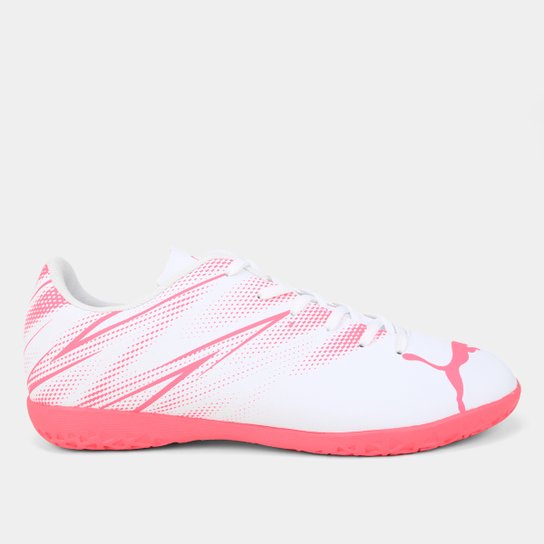 Chuteira Futsal Puma Attacanto Unissex - Branco+Vermelho Menor preço em Chuteira Futsal Puma Attacanto Unissex - Branco+Vermelho