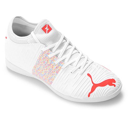 Chuteira Futsal Puma Future Z 4.1 - Branco+Vermelho | Netshoes