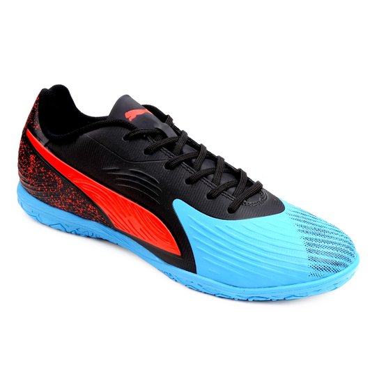 Chuteira Futsal Puma One 19.4 IT - Azul+Preto Menor preço em Chuteira Futsal Puma One 19.4 IT - Azul+Preto