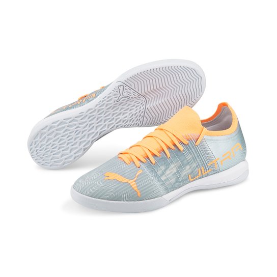 Chuteira Futsal Puma Ultra 3.4 - Verde Claro+Laranja Menor preço em Chuteira Futsal Puma Ultra 3.4 - Verde Claro+Laranja