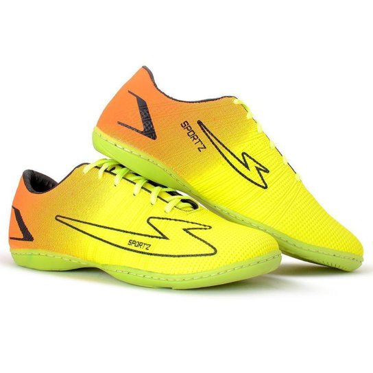 Chuteira Futsal Sola Costurada Tênis Futebol Quadra Salão - Amarelo+Laranja é ruim? Chuteira Futsal Sola Costurada Tênis Futebol Quadra Salão - Amarelo+Laranja é boa?