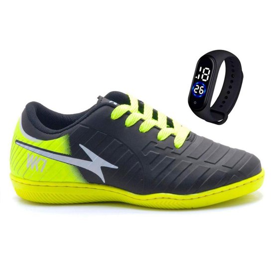 Chuteira Futsal Tênis Infantil Escolar Original + Relógio Digital - Preto é ruim? Chuteira Futsal Tênis Infantil Escolar Original + Relógio Digital - Preto é boa?