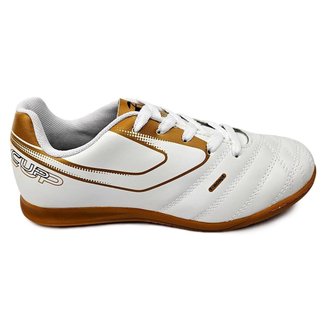 Chuteira Futsal Topper Cup VIII Branca Estilo Conforto