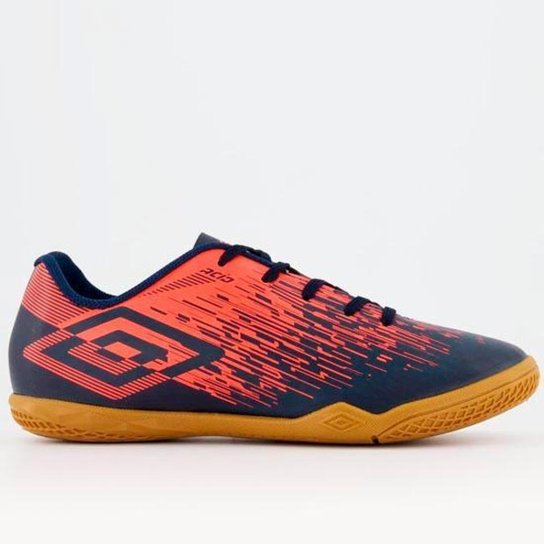 Chuteira Futsal Umbro Acid II - Marinho+Laranja Menor preço em Chuteira Futsal Umbro Acid II - Marinho+Laranja