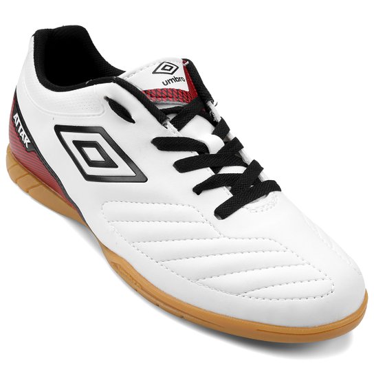 Chuteira Futsal Umbro Attak 2 - Branco+Preto Menor preço em Chuteira Futsal Umbro Attak 2 - Branco+Preto