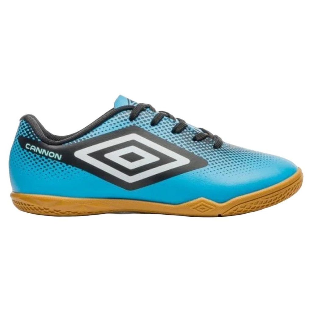 Chuteira Futsal Umbro Cannon Infantil Azul e Preto