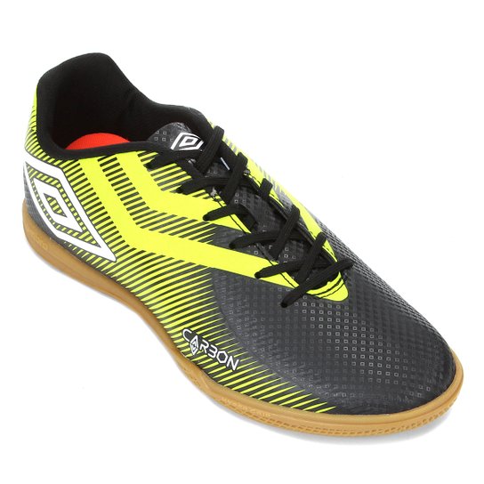 Chuteira Futsal Umbro Carbon II - Preto+verde Menor preço em Chuteira Futsal Umbro Carbon II - Preto+verde