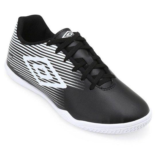 Chuteira Futsal Umbro F5 Light Infantil - Preto+Branco Menor preço em Chuteira Futsal Umbro F5 Light Infantil - Preto+Branco