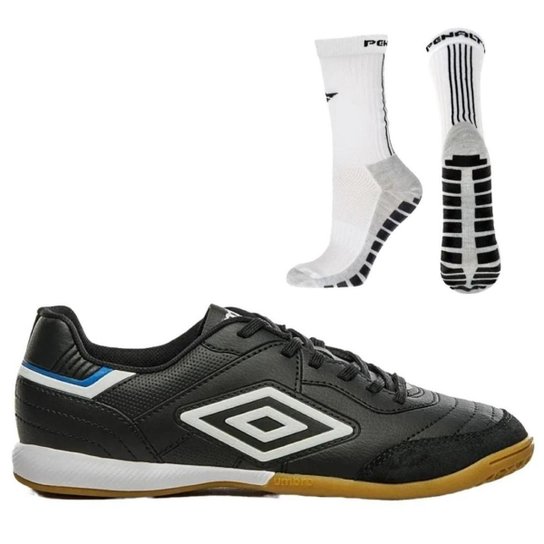 Chuteira Futsal Umbro Speciali Classic +  Meia Antiderrapante Branca