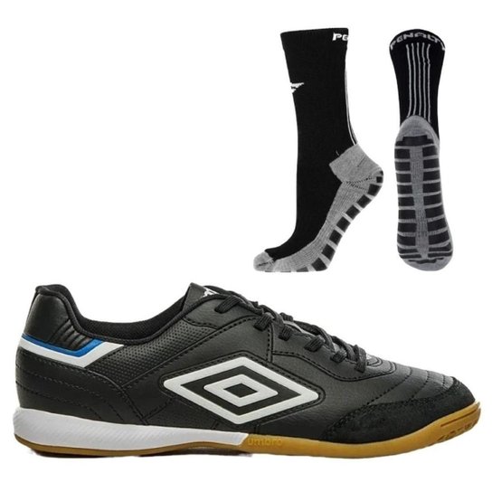 Chuteira Futsal Umbro Speciali Classic +  Meia Antiderrapante Preta