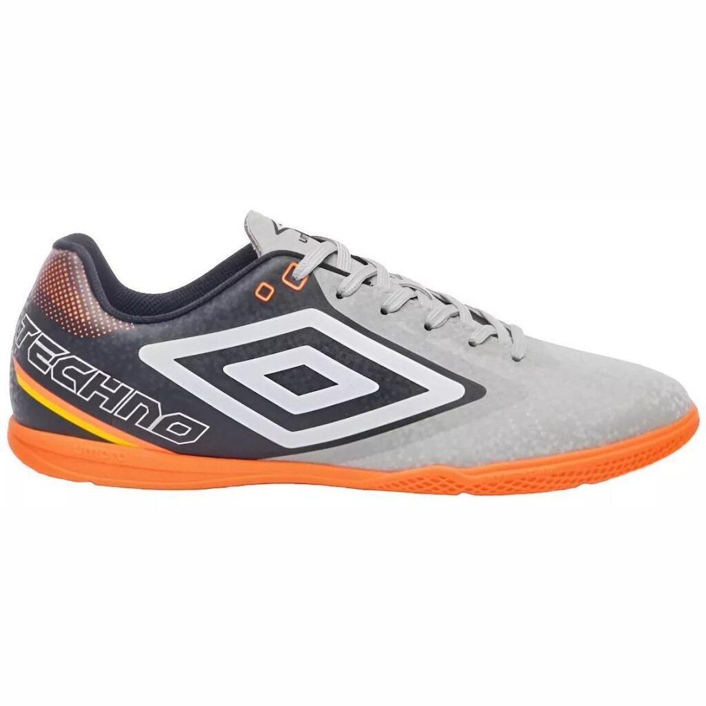 Chuteira Futsal Umbro Techno II Unissex Cinza Laranja