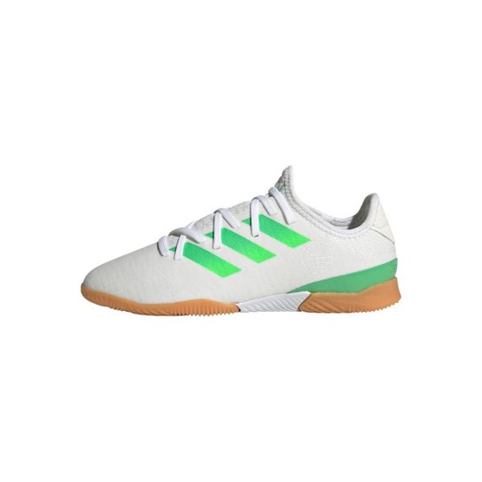 Chuteira Gamemode Knit Futsal Adidas Infantil - Branco+Verde Menor preço em Chuteira Gamemode Knit Futsal Adidas Infantil - Branco+Verde