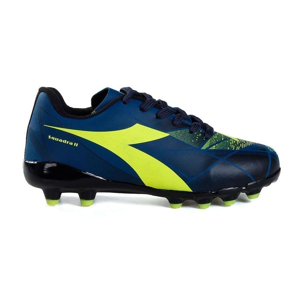 Chuteira Infantil Diadora Squadra II Campo Azul e Preto