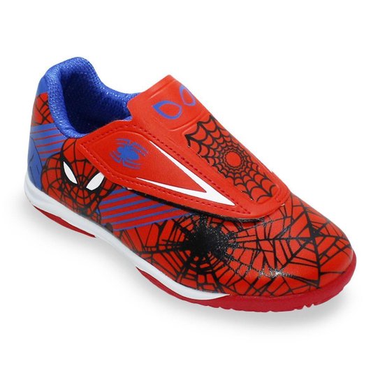 Chuteira Infantil Futsal Dray Marvel Homem Aranha - Azul e Vermelho - 28 - Azul+Vermelho Menor preço em Chuteira Infantil Futsal Dray Marvel Homem Aranha - Azul e Vermelho - 28 - Azul+Vermelho