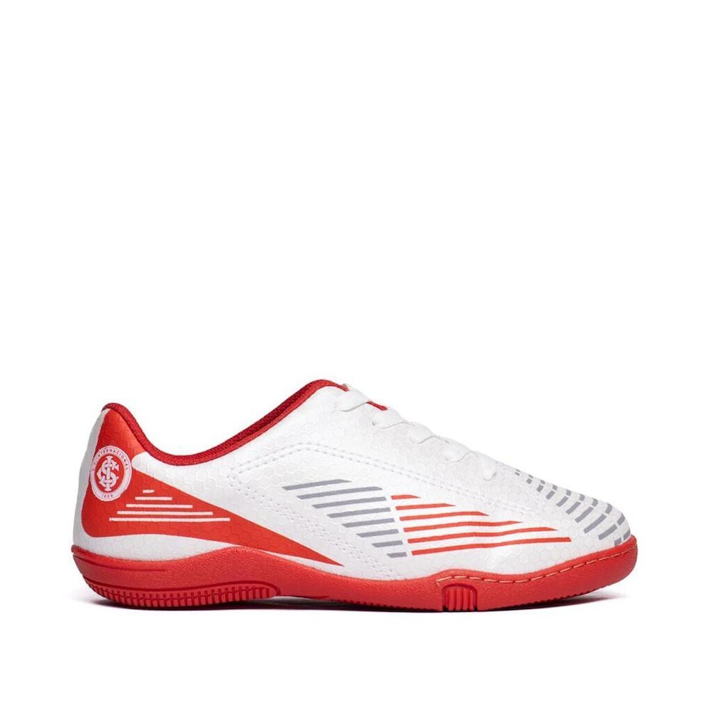 Chuteira Infantil Molekinho Inter Futsal Branco/Vermelho