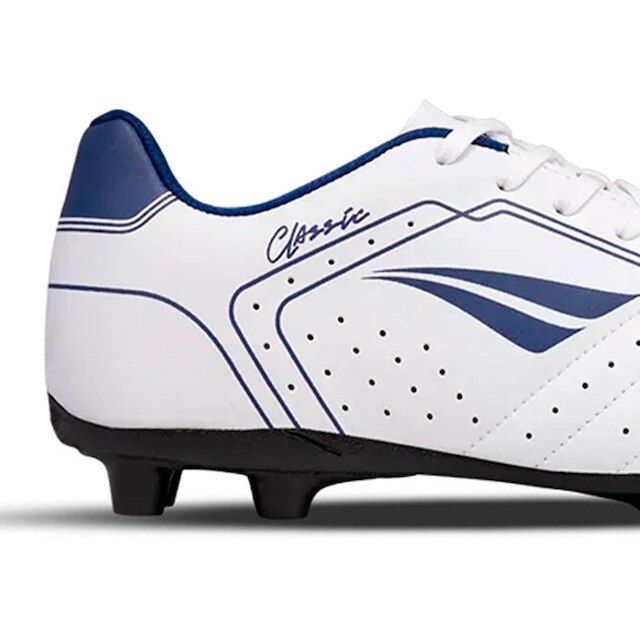 Chuteira Infantil Penalty Campo Classic Y-1 Branco/Marinho