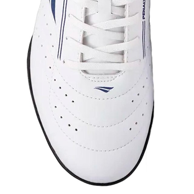 Chuteira Infantil Penalty Campo Classic Y-1 Branco/Marinho