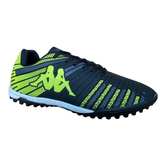 Chuteira Kappa Futebol Society Verona 8365 Original Preto/Verde - Preto+Limão Menor preço em Chuteira Kappa Futebol Society Verona 8365 Original Preto/Verde - Preto+Limão