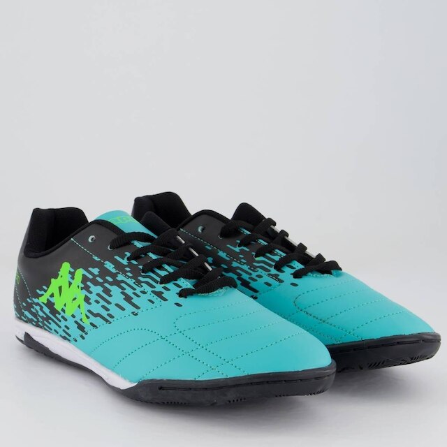 Chuteira Kappa San Diego Futsal Preta e Verde