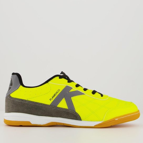 Chuteira Kelme Flamenco Futsal Amarela e Cinza - Amarelo Menor preço em Chuteira Kelme Flamenco Futsal Amarela e Cinza - Amarelo
