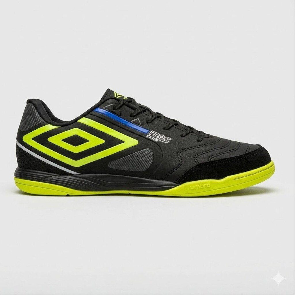 Chuteira Masculina Futsal Pro 5 Umbro - Preto/Lima