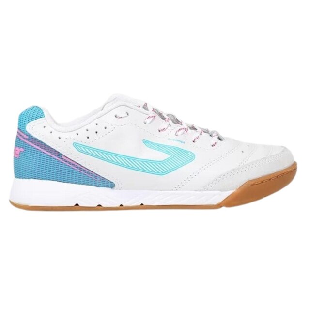 Chuteira Masculino Topper Futsal Dominator Pro IV Original - Branco+Azul Menor preço em Chuteira Masculino Topper Futsal Dominator Pro IV Original - Branco+Azul