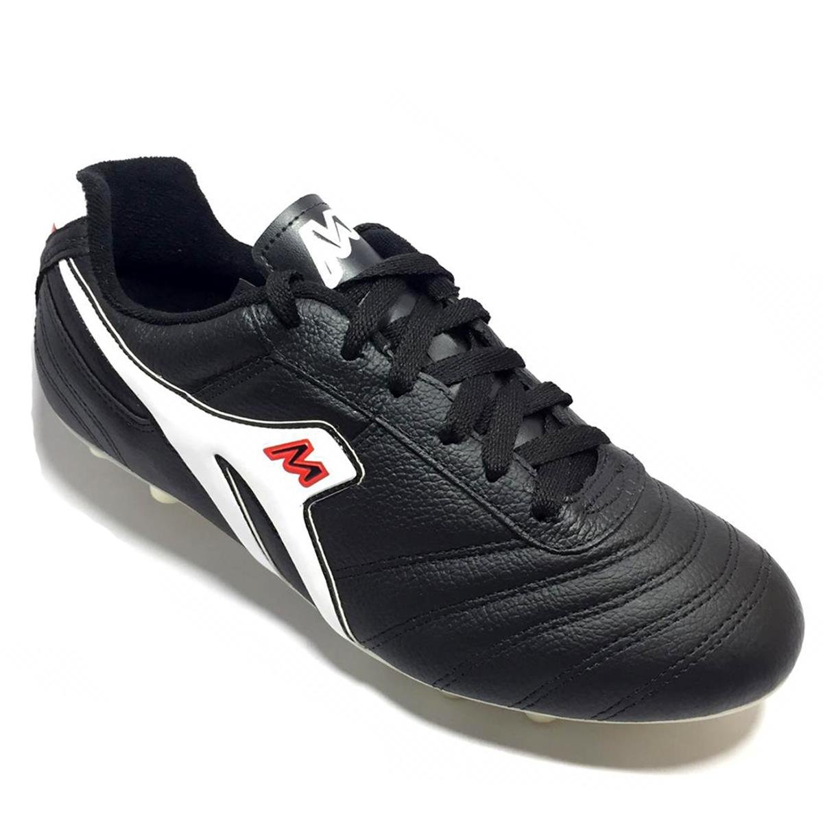 Chuteira Mathaus Campo Azurra - Preto+Branco | Netshoes