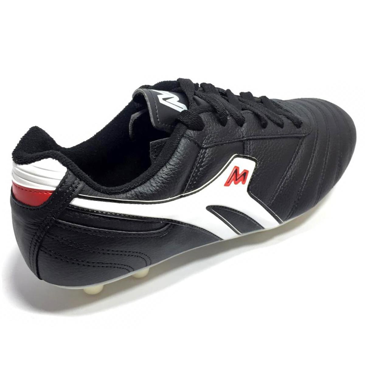 Chuteira Mathaus Campo Azurra - Preto+Branco | Netshoes
