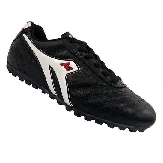 Chuteira Mathaus Society Azurra R Masculina - Preto+Branco Menor preço em Chuteira Mathaus Society Azurra R Masculina - Preto+Branco