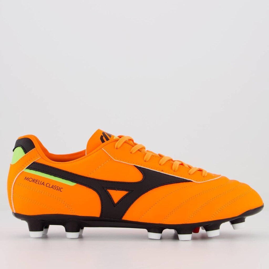 Chuteira Mizuno Morelia Classic MD Campo Laranja e Preto