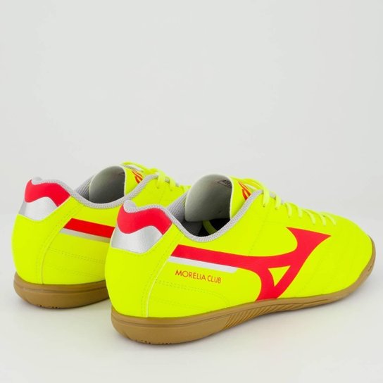 Chuteira Mizuno Morelia Club IN Futsal Amarela e Vermelha