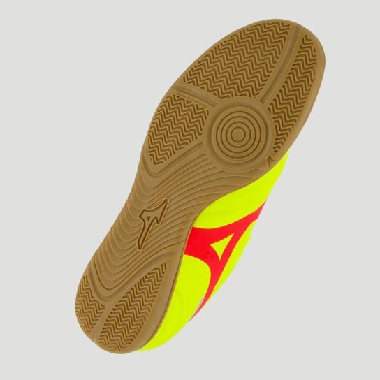 Chuteira Mizuno Morelia Club IN Futsal Amarela e Vermelha