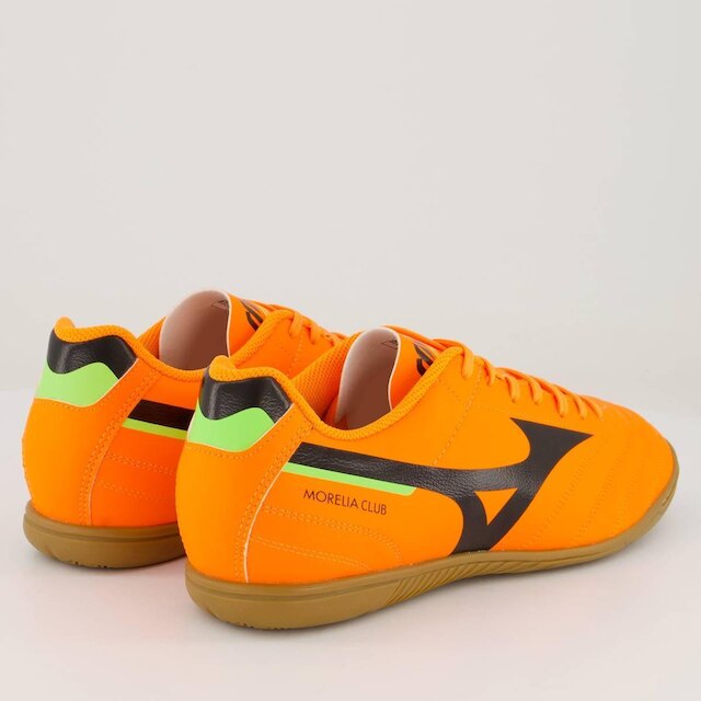 Chuteira Mizuno Morelia Club IN Futsal Laranja e Preta