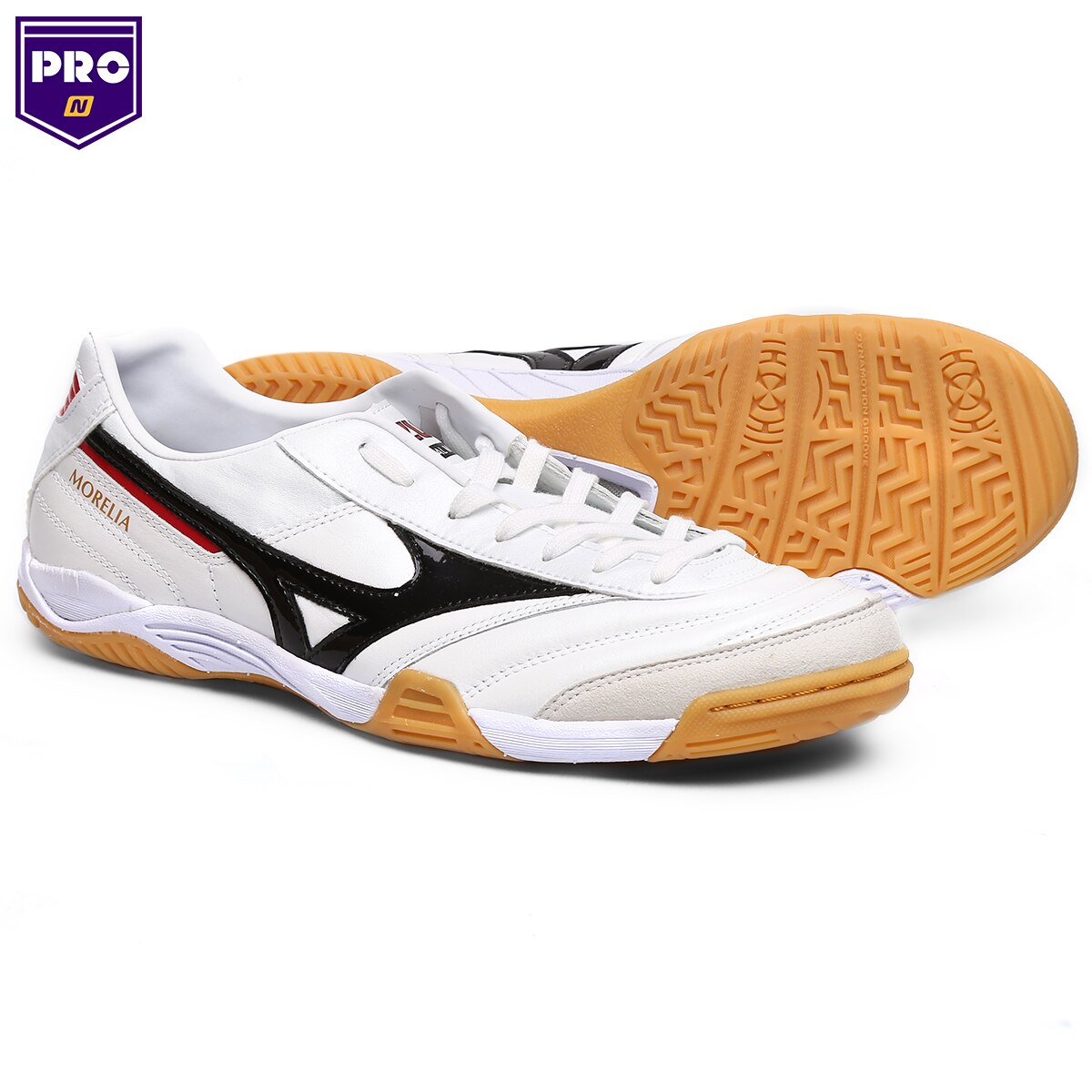 Chuteira Mizuno Morelia Elite IN Futsal - Branco e Preto