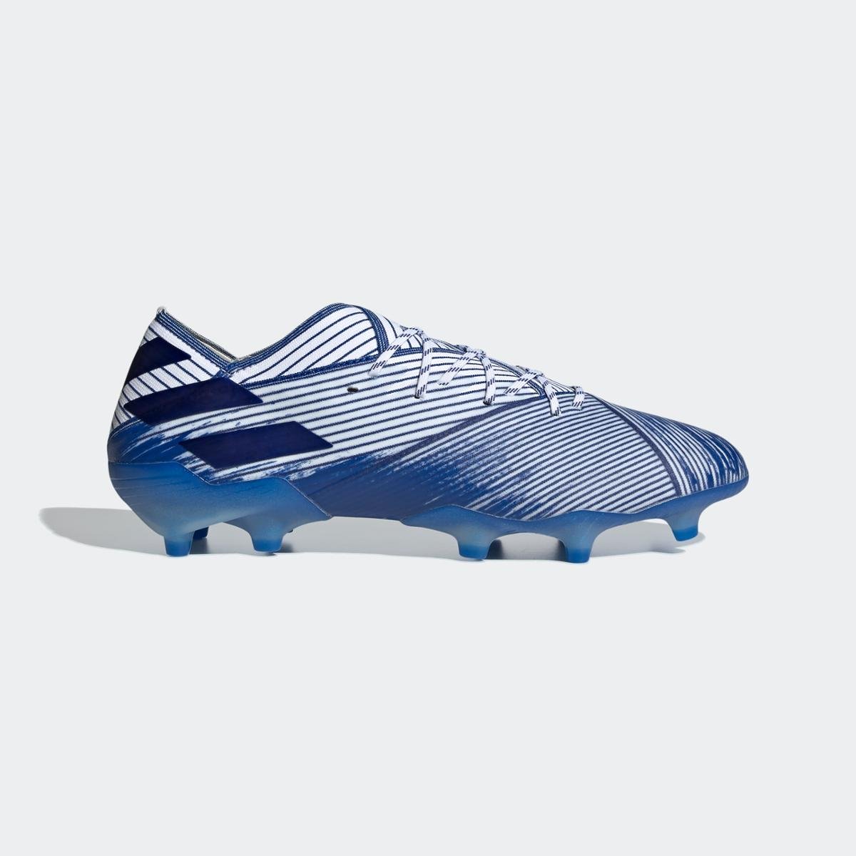 Chuteira Nemeziz 19.1 Campo Adidas - Branco+Azul | Netshoes