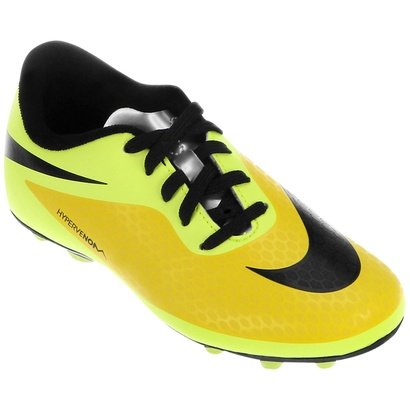Chuteira Nike Hypervenom Phade FG-R Juvenil - Amarelo+Preto | Netshoes