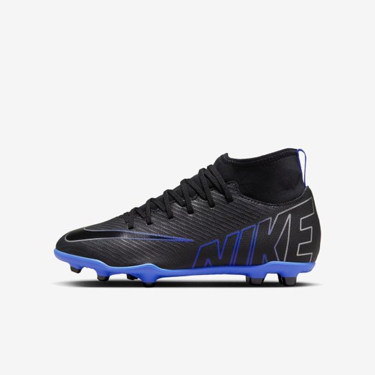 Chuteira Nike Mercurial Superfly 9 Club Campo Infantil - Preto Menor preço em Chuteira Nike Mercurial Superfly 9 Club Campo Infantil - Preto