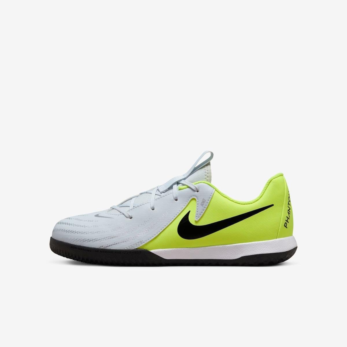 Chuteira Nike Phantom GX II Academy Infantil Futsal Cinza+
