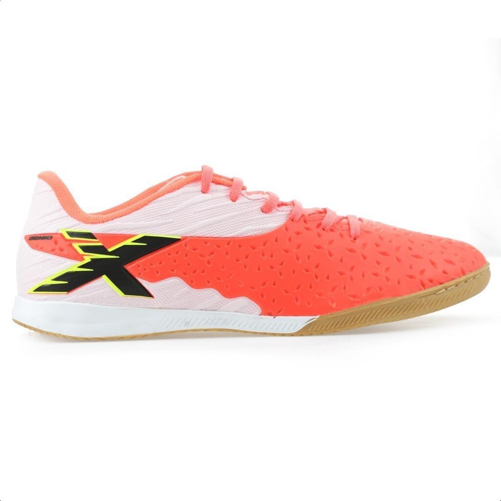 Chuteira OXN Futsal Genio 4 PRO Laranja e Branco - Masculino