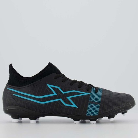 Chuteira Oxn Velox 4 Neo Campo Preta e Azul - Preto Menor preço em Chuteira Oxn Velox 4 Neo Campo Preta e Azul - Preto