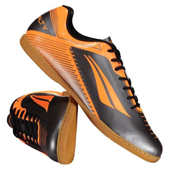 Chuteira Penalty Era VIII Futsal Masculina - Cinza+Laranja Menor preço em Chuteira Penalty Era VIII Futsal Masculina - Cinza+Laranja