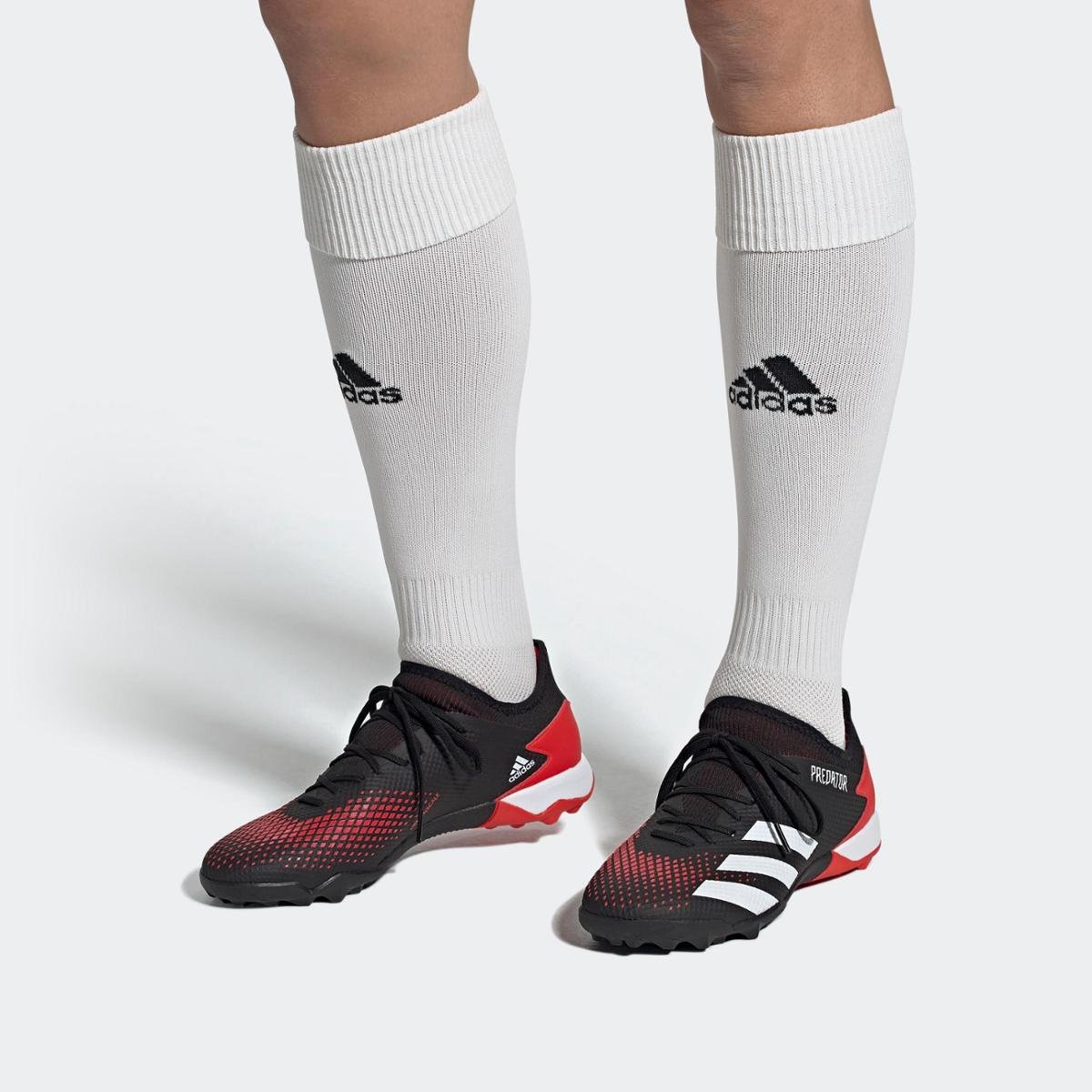 Chuteira Predator 20.3 Society Adidas - Preto+Vermelho | Netshoes