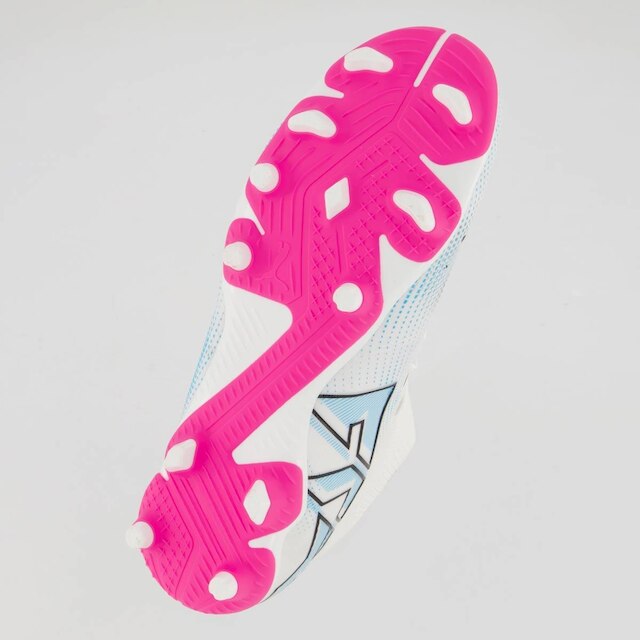 Chuteira Puma Future Match FG/AG BDP Campo Juvenil Branca e Rosa