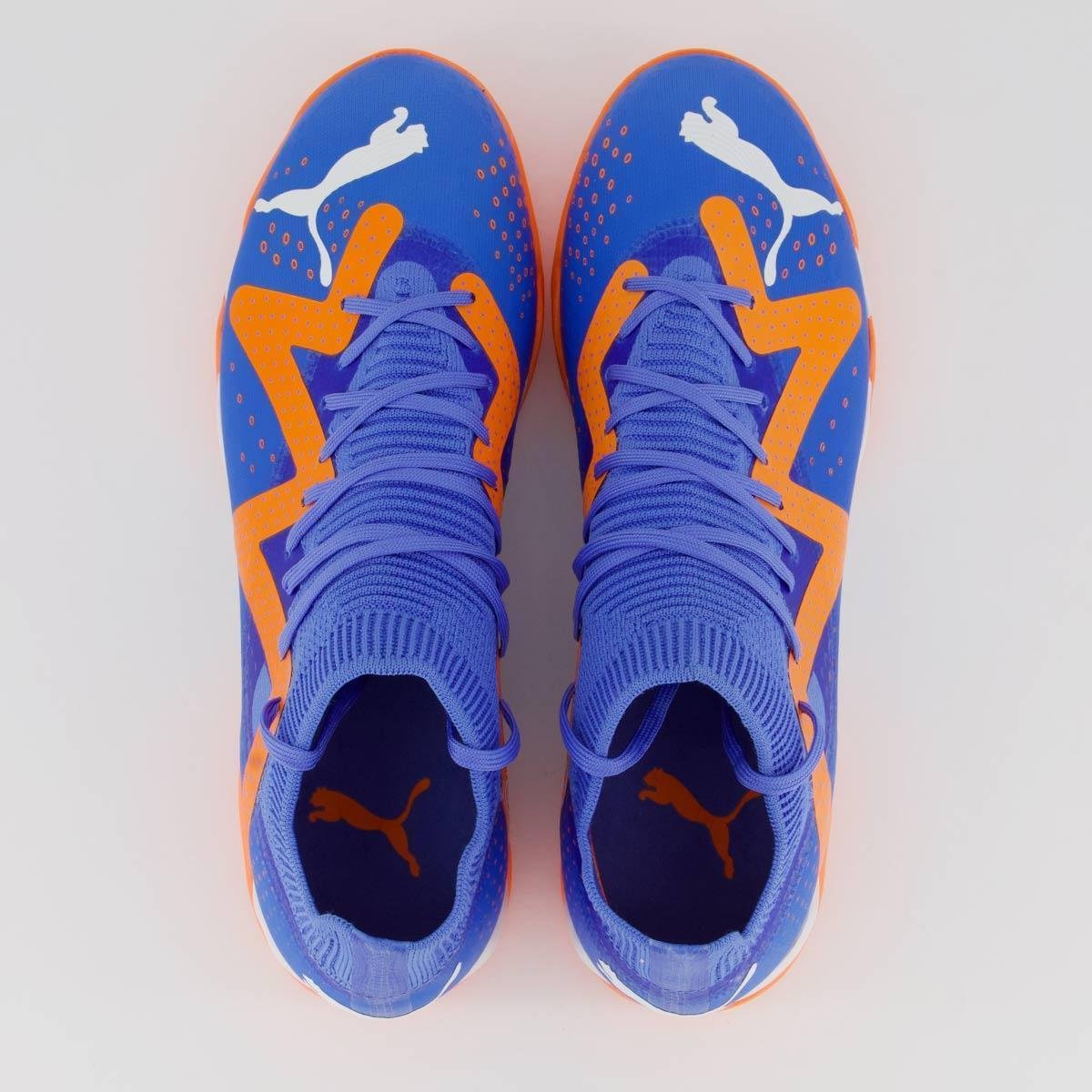 Chuteira Puma Future Match TT BDP Society Azul e Laranja
