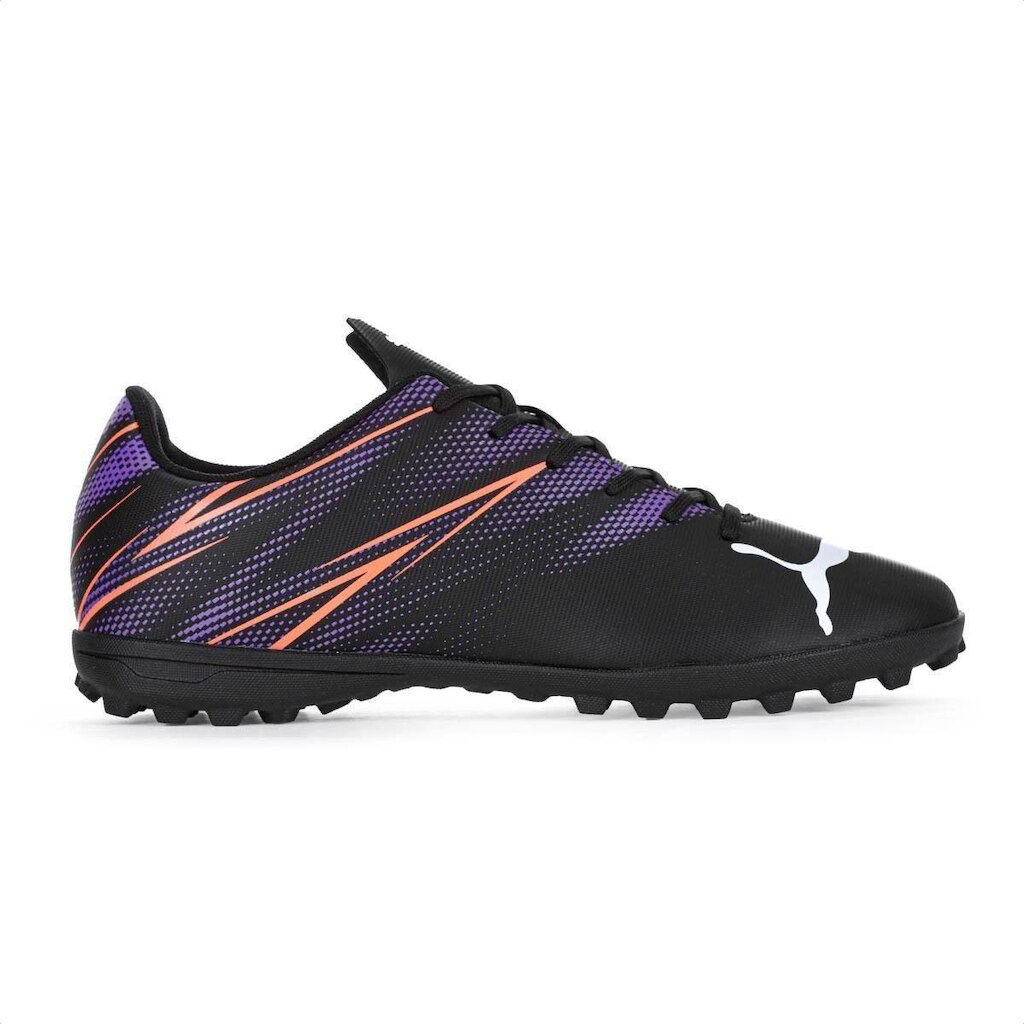 Chuteira Puma Society Attacanto TT BDP Preto Roxo e Laranja - Masculino