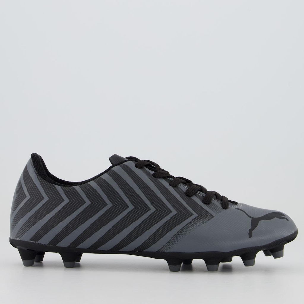 Chuteira Puma Tacto II FG/AG BDP Campo Cinza e Pre